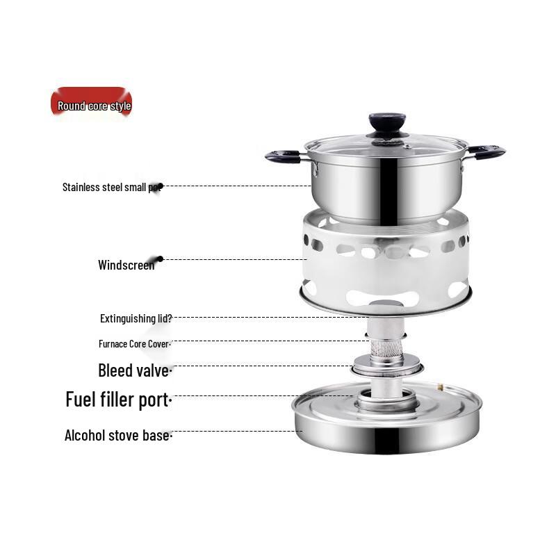 Stainless Steel Alcohol Stove Mini Hot Pot