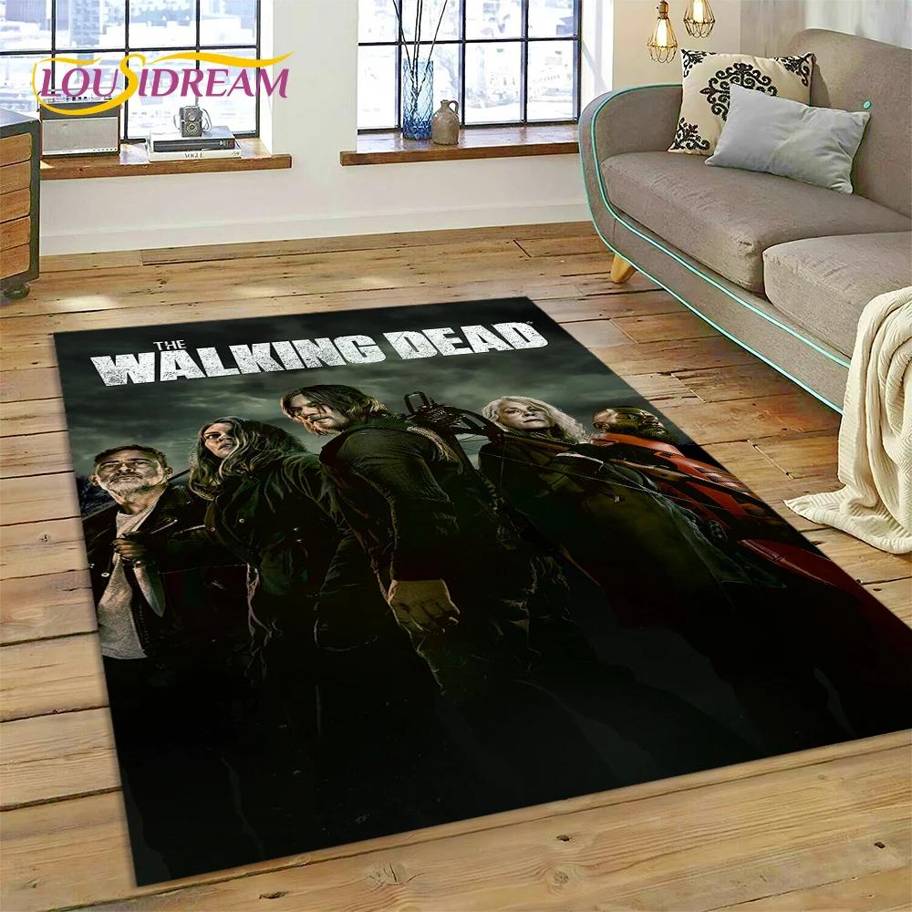 3D The Walking Dead Lincoln TWD TV Teppich für Wohnzimmer Schlafzimmer Heimdeko, Bodenmatte Rutschfest Dekoration für Sofa Fußmatte