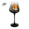 Set di Bicchieri da Vino a Tema Halloween con Gambo, Calice Artistico Dipinto a Mano, Idee Regalo Uniche, Capacità 720ml, Bicchieri Decorativi