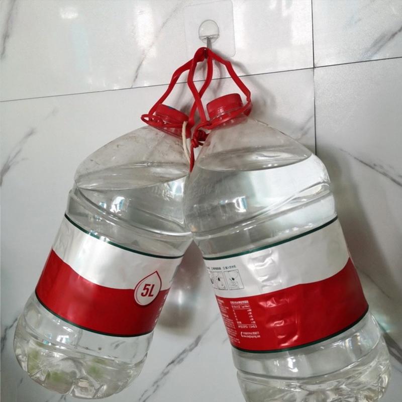 1Pcs Heart-Shaped Square Transparent Hook Non-Punched Plastic Love Hanger Rack Self-Adhesive Key Towel Multi-Purpose Hook