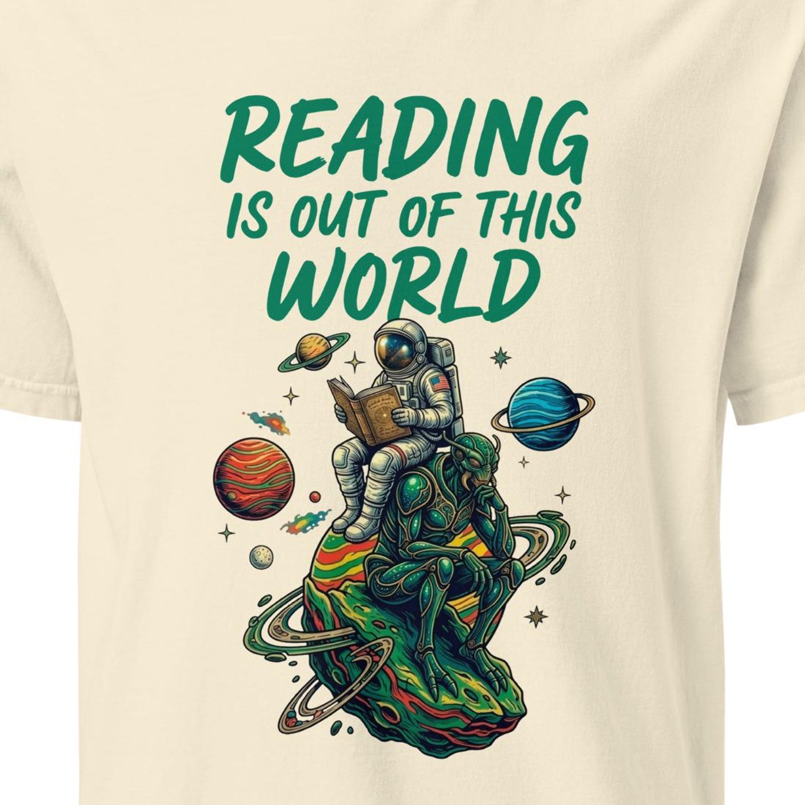 Reading Is Out of This World Shirt, Astronaut Reading T-Shirt, Book Lover Space Tee, Librarian Gift Shirt, Sci-Fi Reader Tee 3XL