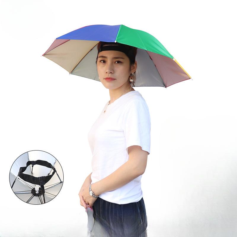 

Водонепроницаемая рыболовная шляпа, зонт для кемпинга, зонт на голову большого размера, диаметр 69 см, складной разноцветный