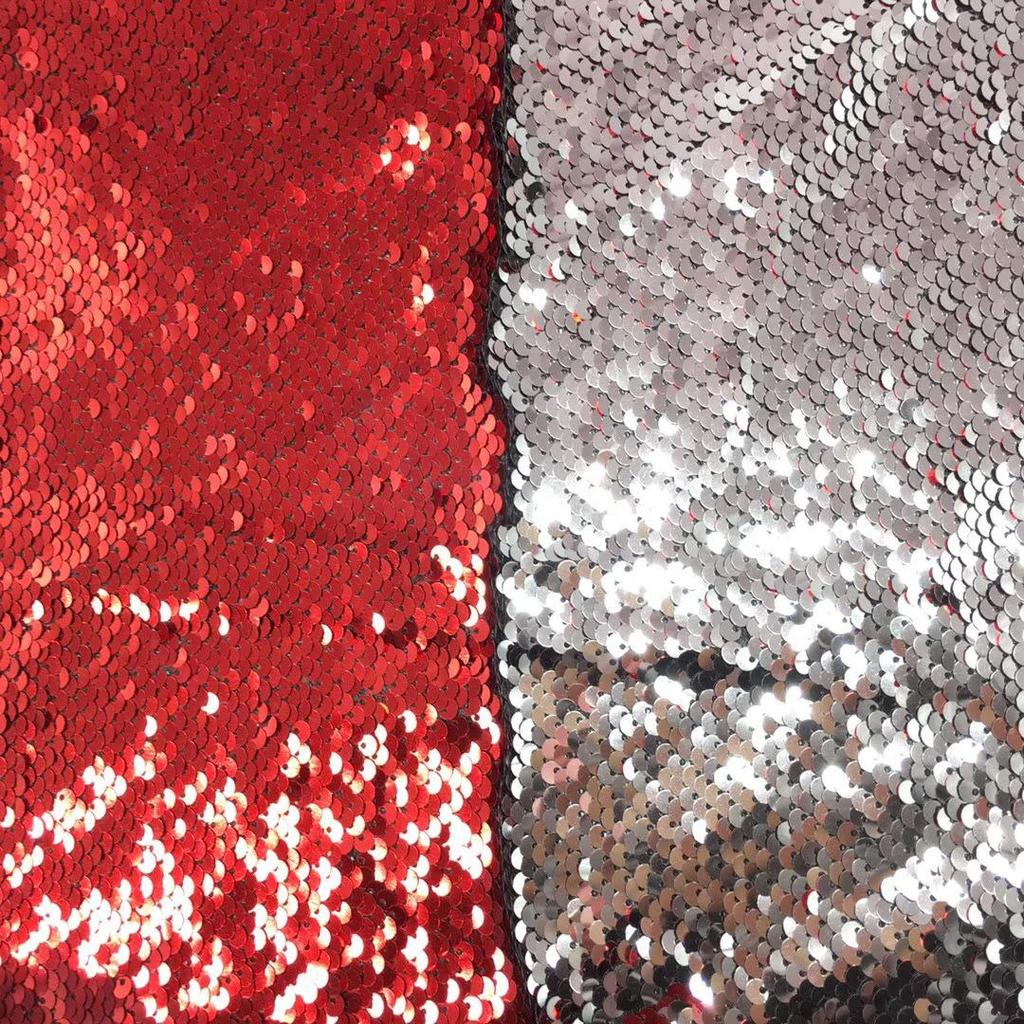 50-Color Double-Sided 5mm Sequin Fabric for Clothing, Luggage, and Wall Decoration