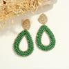 Badu Colorful Water Drop Shape Drop Earrings for Women Handmade Threading Crystal Beads Big Long Earrings Boho Jewelry Gift