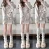 Y2K Harajuku Stil Einfarbige Gestrickte Beinwärmer: Warme lange Socken & Überschuhe für Herbst/Winter