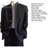 Men Suit Coat Solid Color Stand-up Collar Single-Breasted Formal Jacket with Flap Pockets Chinese Tunic Suit