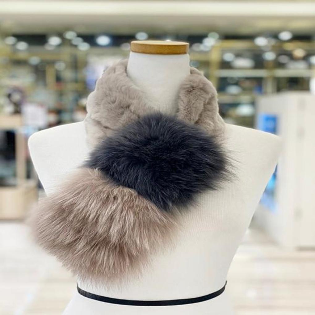 MJ Arnaldobasini Rex Fox Belly-Fit Fur Muffler ABFM-20282