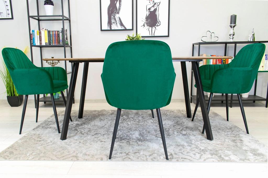 LUGO Chair - Green Velvet / Black Legs X 1