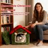 Christmas Cat House Washable Warm Furniture Christmas Cat House Winter Nest For Bedroom Living Room Balcony Playing Resting
