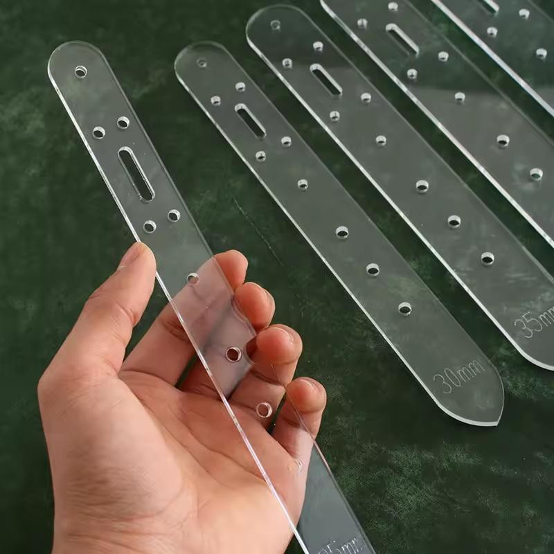 Belt Punching Positioning Template, Acrylic Version 5 Model Vegetable Tanned Belt Fixing Plate, Positioning Plate