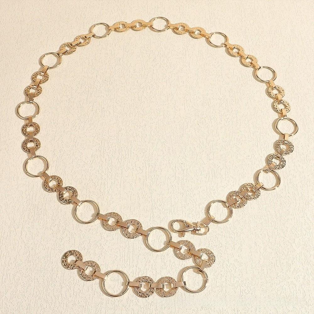 Metal Waist Chain Belt Adjustable Ladies Fashion Chain Fashion Body Link Belts for Jeans Dress