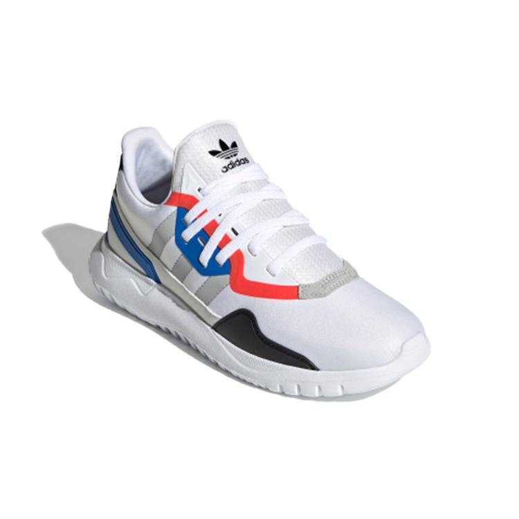 adidas Originals Flex Collection J Abrasion Resistant Breathable Low Top Kids Lifestyle Shoes White Blue Gray Unisex FX5321