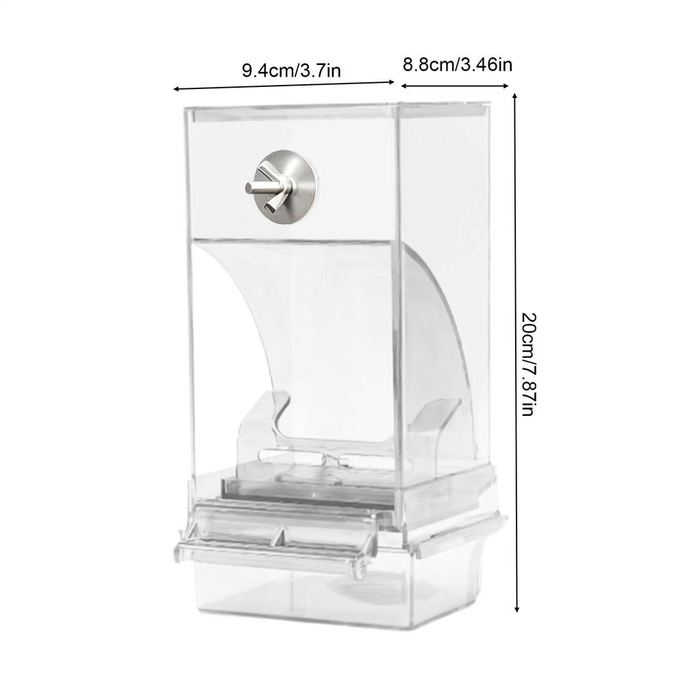 Automatic Bird Feeder For Cage Transparent Automatic Bowl With Perch Bird Cage Feeder For Cockatiel Finch Canary Parrot Cockatoo белый