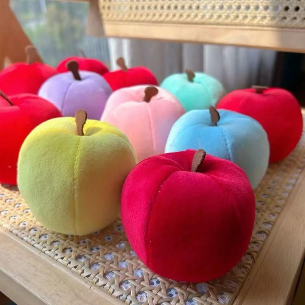 2 pcs Cute Apple Stress Relief Plush Toy Healing Desktop Companion Doll Gift for Bestie Couple Birthday 520 Soft Touch Stress Relief