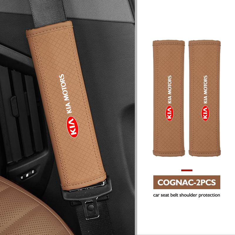 ABF3 Leather Car Safety Belt Cover Protector Pads Accessories For KIA Ceed Sportage Rio K5 K2 Optima Cerato Venga Sedona