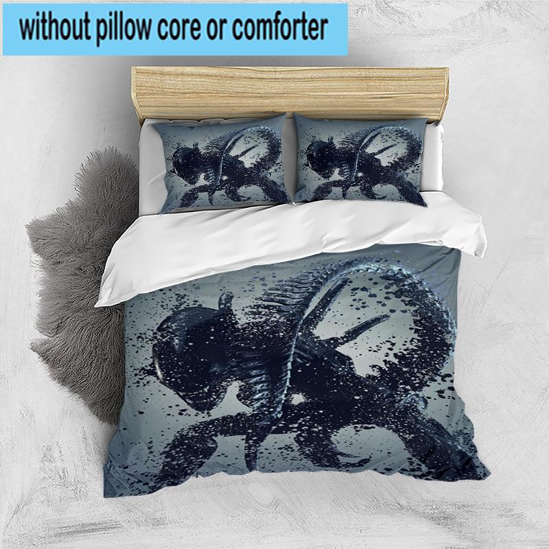 3PCS Alien Horror Artwork 3pcs Bedding,Including 3PCS Duvet Cover And 2pcs Pillowcases Perfect for Christmas,Ideal for Bedroom, Dormitory