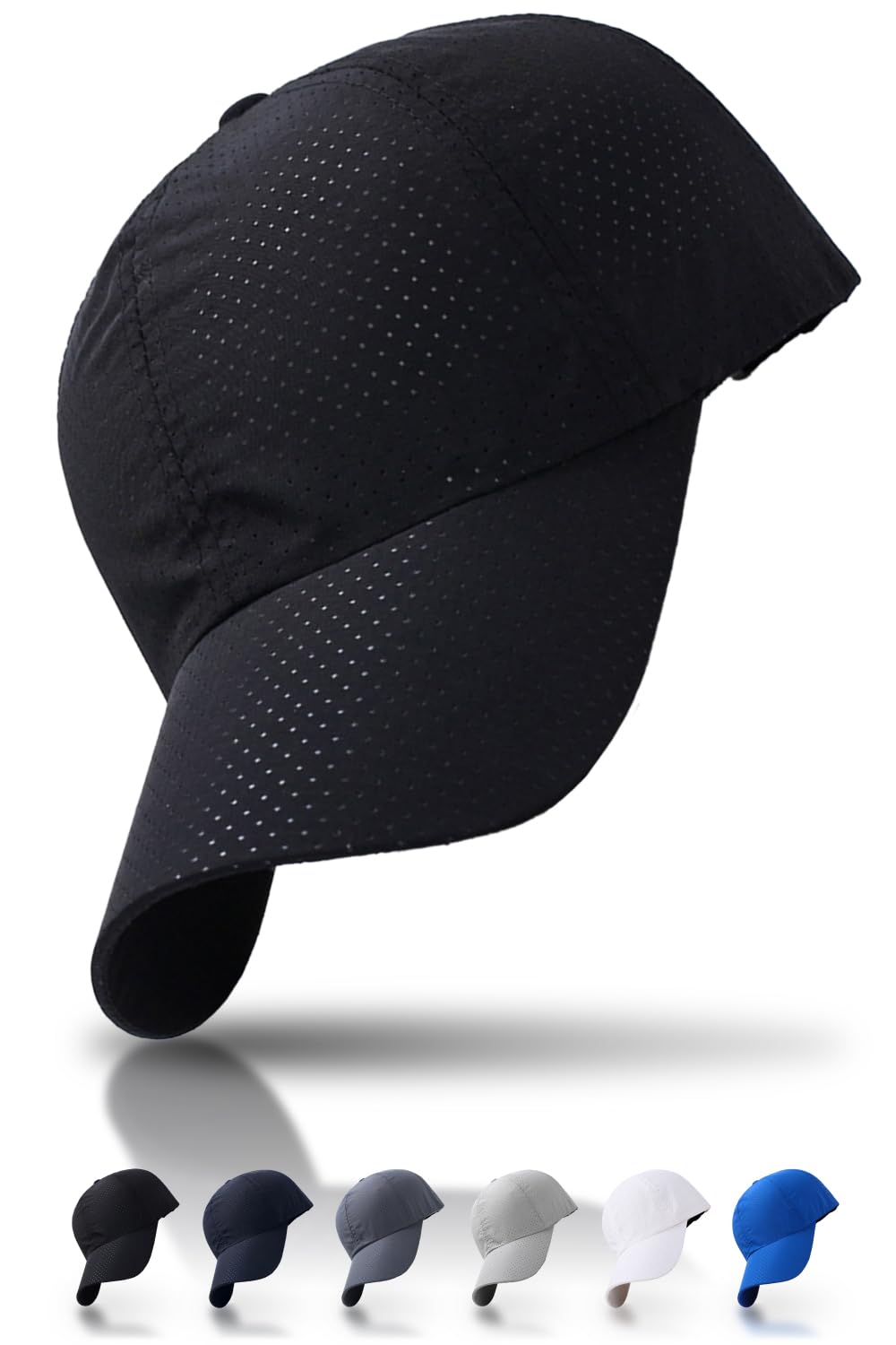 

Hichago Running Mesh Cap Fit and Stays in Ultra UV for Jogging and Walking Men s Cap, [Secure Place] Unisex, Lightweight, Breathable, Quick-Drying, чёрный