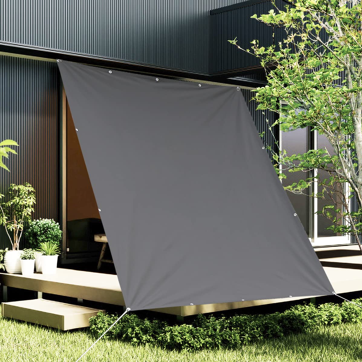 

HIRARI Sun Shade Awning, 2x3m, Water-Repellent, Rain Protection, Gray