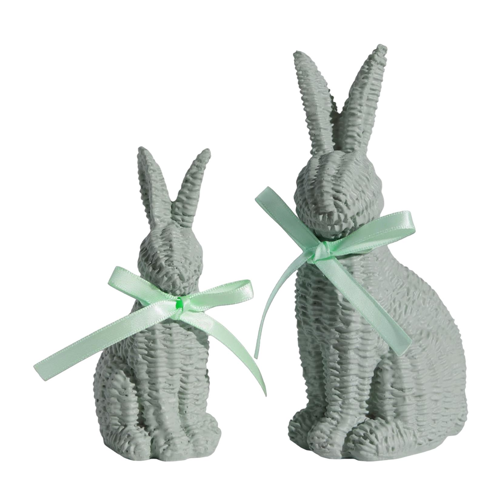 

2-Piece Set Easter Decorative Rabbit Personalised Valentines Day Gift Bunny Decoration for Shelf Desk Bedroom Or Office зелёный