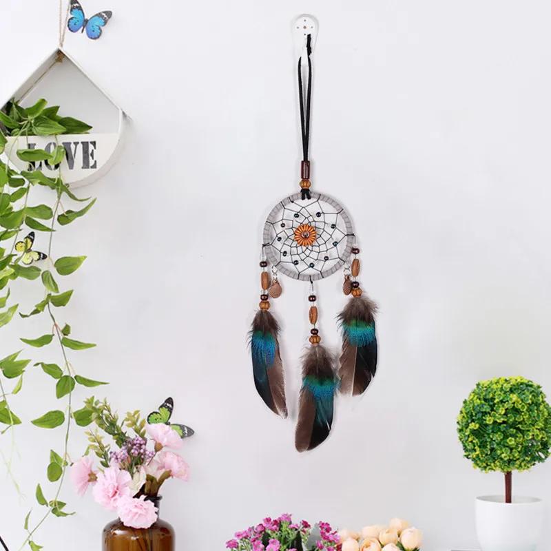 Car Pendant Handmade Dream Catcher Feather Hanging Car Rearview Mirror Ornament Auto Bedroom Decor Room Decor Accessories