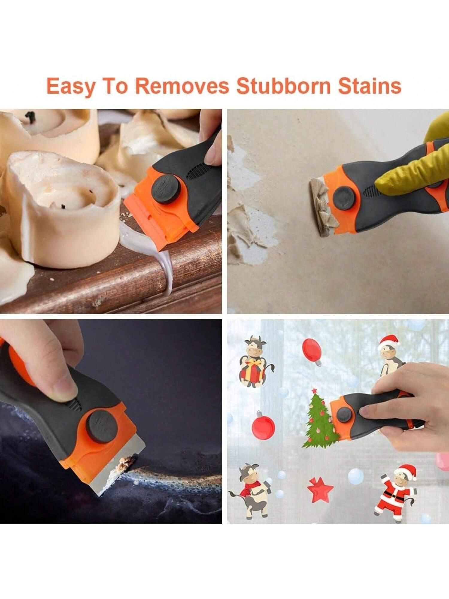 

1PACK Razor Blade Scraper,Multi-Purpose Cleaning Razor Scraper for Decals, Stickers, Labels, Caulk, Adhesive, Paint Removal помаранчевий