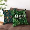 Nordic Green Plant Series Pillow Cover Peach Skin Printed Home Sofa Cushion Cover Pillow