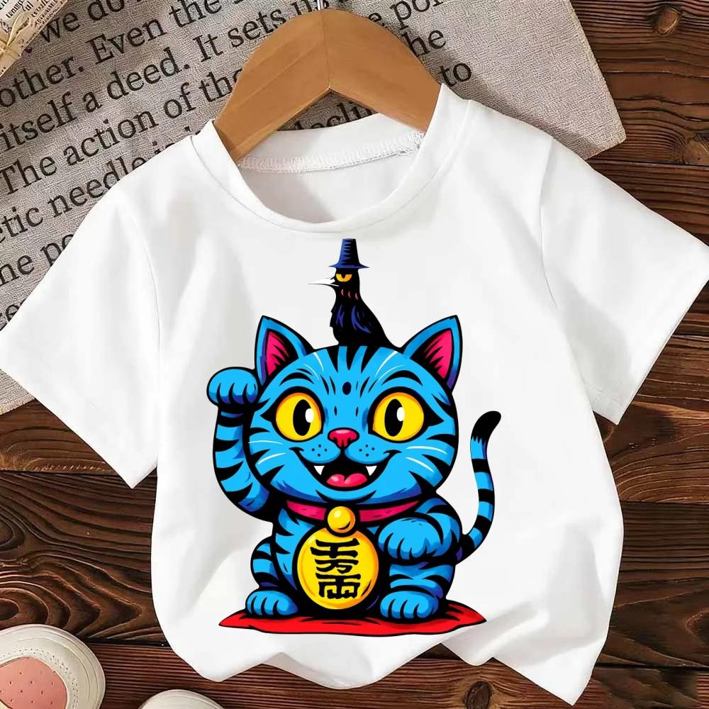 Kpop Demon Hunters Cartoon Tee Shirt Harajuku Cool Kids T-shirts Summer Tops Saja Boys Clothes