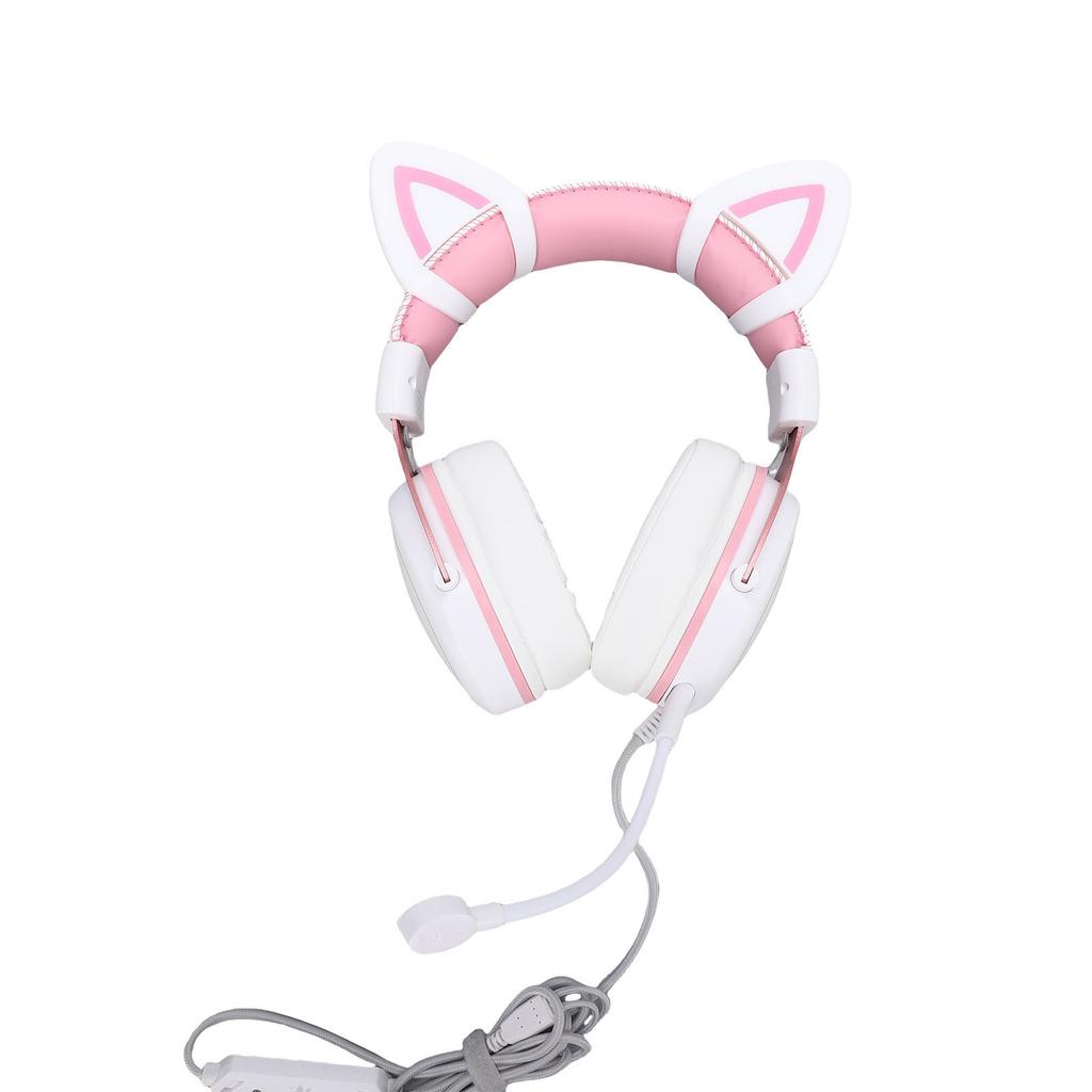 Gaming Headset Wired PC RGB Luminous Noise Reduction Over Ear Headphones with Mic