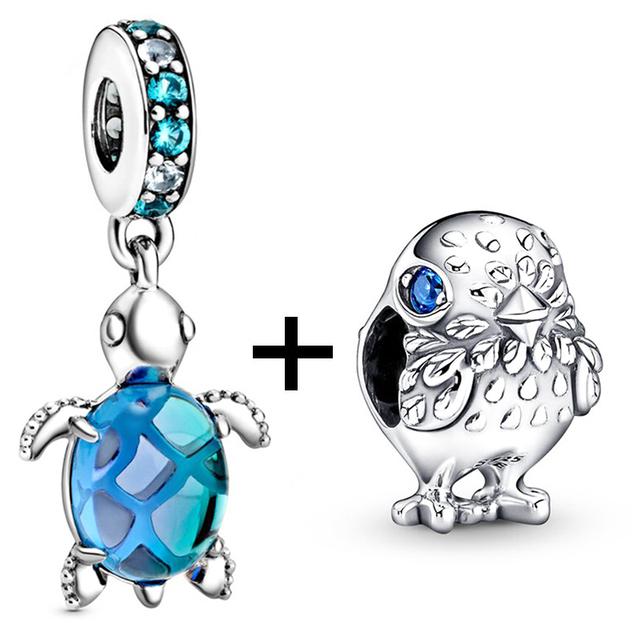 2 teile/los Schildkröte Octopus Vogel Charme Perlen Anhänger Passt Original Diy Armbänder Halsketten Für Frauen Männer Schmuck Geschenk Sonderangebot