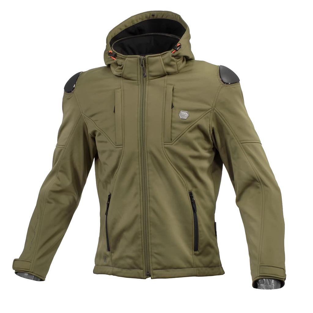 Komine High Protection Soft Shell System Parka Motorcycle Size L JK-623 Jacket, Olive,