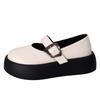 Single shoes 2025 summer new retro small leather shoes women's versatile word with heightening thick sole shallow mouth Mary Jane