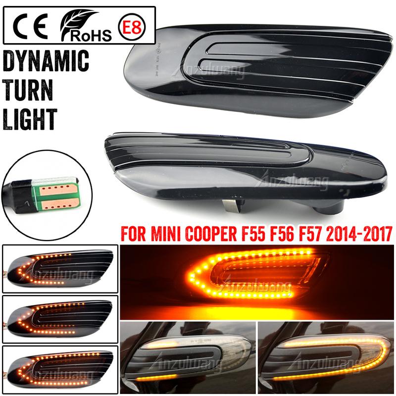 Dynamic Led Side Repeater Indicator Lights Fit For Mini Cooper F55 F56 F57 2014-2017 Flowing Side Marker Signal Lamps Lights