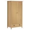 Hill 2 Door Wardrobe 89 x 50 x 170 cm Solid Pine Wood