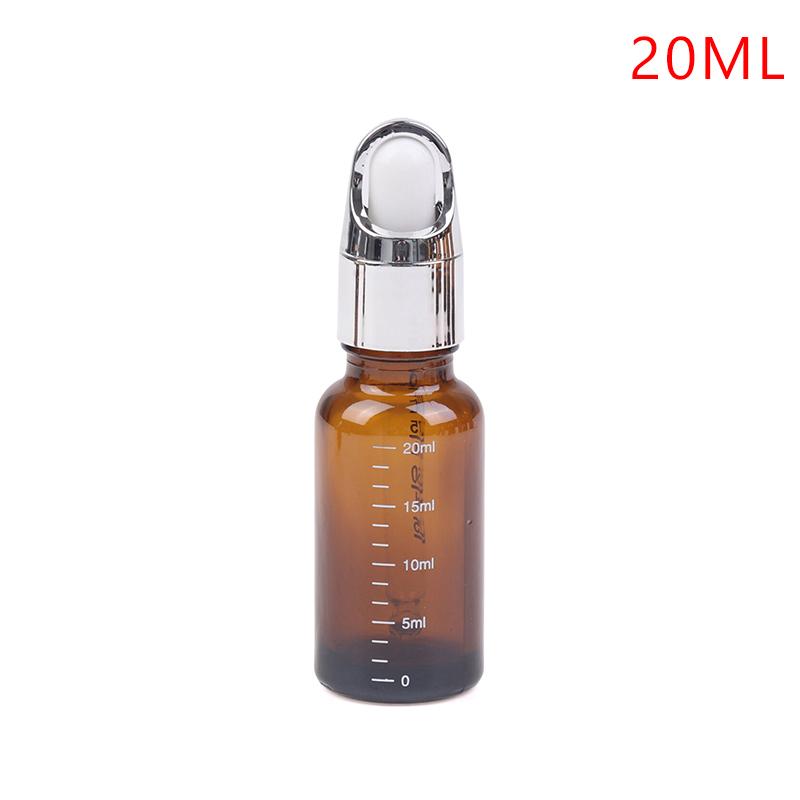 1PC 5-100ml Dropper Bottles With Scale Reagent Eye Drop Amber Glass Aromatherapy Liquid Pipette Bottle Refillable Bottles Travel
