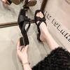 Temperament Light heel square head square root outer wear summer sweet skirt thick heel cool slippers 2025 new elegant sandals