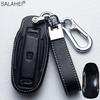 Leather Car Remote Key Fob Case Cover For Tesla Model X Model S Model 3 Car-Styling Protection Holder Shell Keychain Accessories