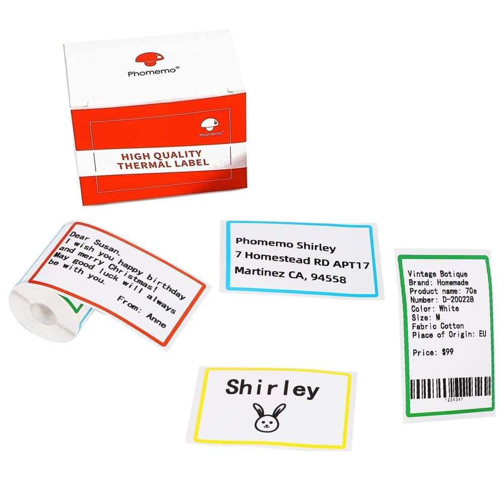 Phomemo Rainbow Frame 50x80mm Self-Adhesive Thermal Labels for M110/M200 Printers Rainbow Frame 50*80mm