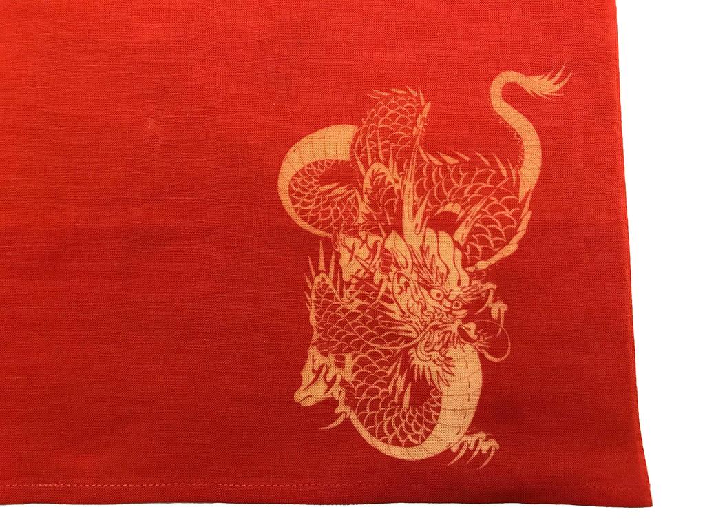 Etchu Fundoshi Made In Japan Cotton Discharge Print Pattern Stylish Japanese Pattern Free Size Glaring Dragon Red [Edo Ten] (loincloth) 100% Men's