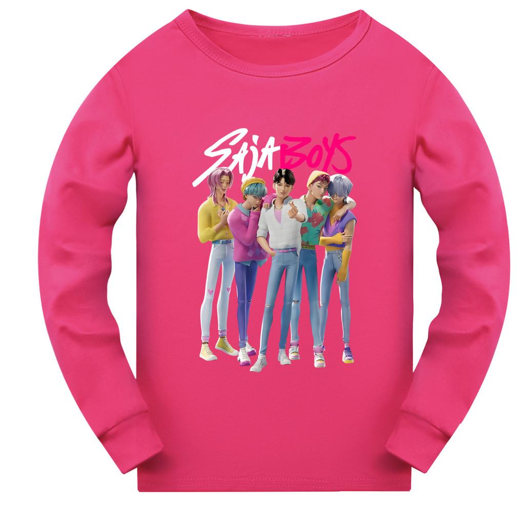 4986 Kids Girls Sajaboys Rumi Zoey Mira Super Star Print Long Sleeves T-Shirt