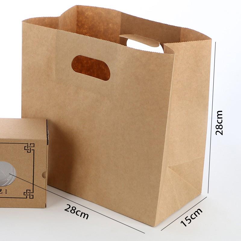 Saco de Papel Kraft Espesso de Grau Alimentício para Pão, Pastelaria, Almoço e Takeaway