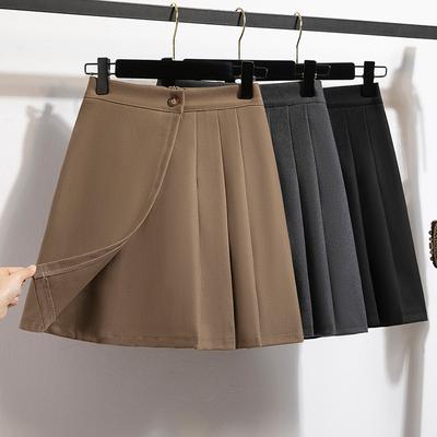 Dámske tvídové šortky nadmernej veľkosti jesenné a zimné plisovaná sukňa Sukňa do polovice tela Nohavice Vysoký pás Tenké čižmy čižmy Nohavice Sukňa