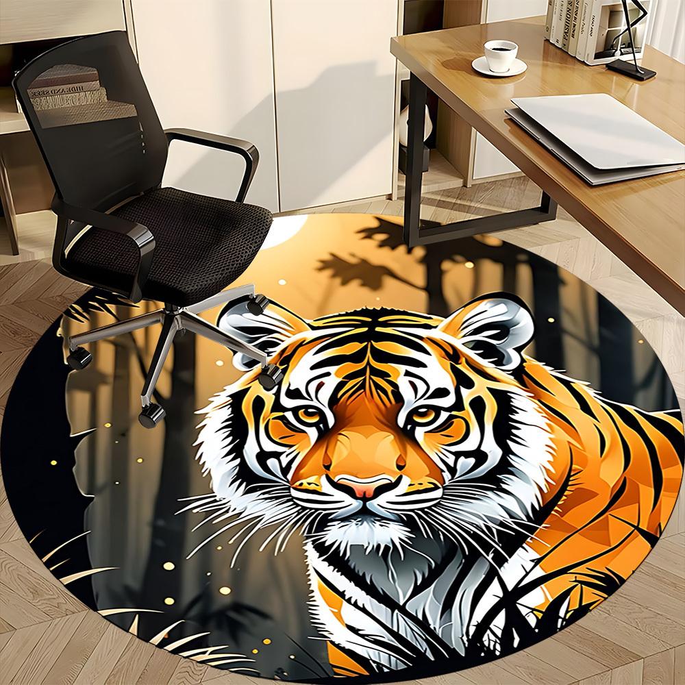 1pc Tiger Print Chair Carpet for Office, , Non-slip carpet, Very suitable for offices, farmhouses,Outdoor carpet yy251120012