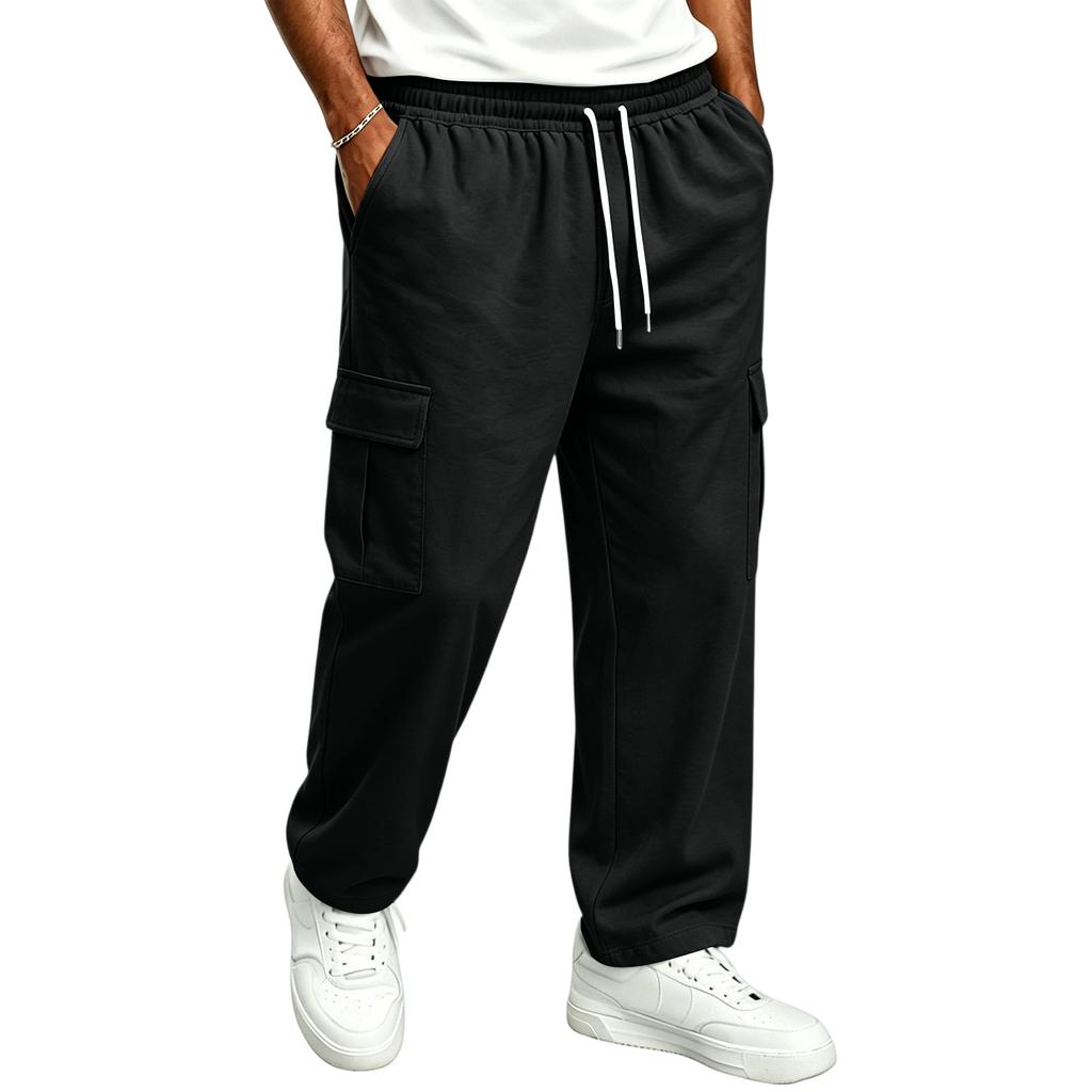 Men's Casual Straight Leg Drawstring Jogger Pants for Commute and Everyday Wear