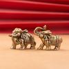 Brasses Elephant Ornaments Symbolizing Wealth Wisdoms and Good Fortunes for Gift Giving or Home Office Decoration