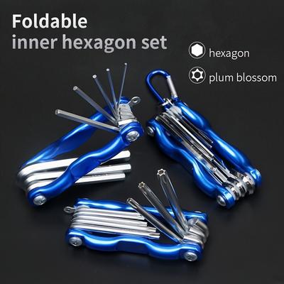 7-teiliges Klapp-Inbusschlüssel-Set metrisch/SAE/Torx Inbusschlüssel-Set für grundlegende Heimreparaturen