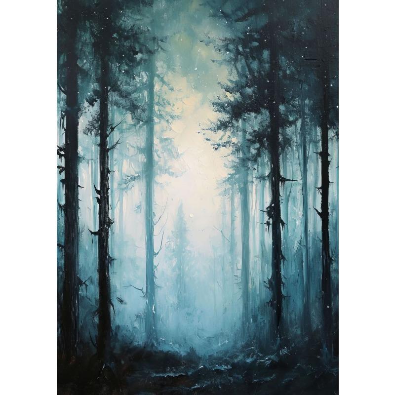 Landschaft Berg Wald Meer Wasserfall Baum Palme Wandkunst Leinwand Ölgemälde Druck Bild Natur Poster Nordische Heimdekoration