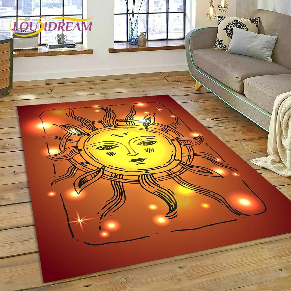 Tajemný tarot Sun Moon Mandala Kouzelný koberec do ložnice Obývací pokoj Domácí dekorace na pohovku, dětská hra Velká dekorační podložka na podlahu