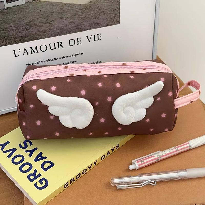 

Cute Angel Wings Pencil Bag School Students Large Capacity Pen Case