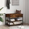 VidaXL Shoe Bench Smoked Oak 70x42.5x50 Cm Engineered Wood, Bench, Storage Bench, Hallway Seat, Bench of 839030