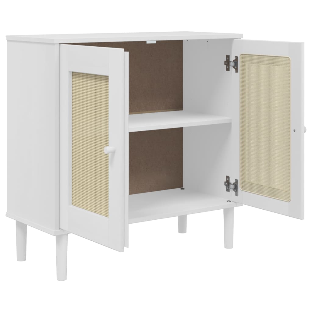 Vidaxl Senja Cabinet, Rattan Imitation, White, 80X35X80 Cm, Pine